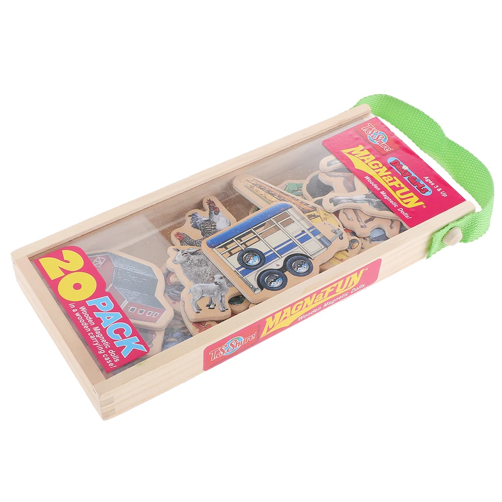 

Wooden Cartoon Refrigerator Fridge Magnet for Children Play