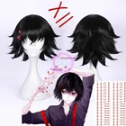 Токийский Гуль Джузо сузуя Рей, черные Многослойные термостойкие синтетические волосы, Хэллоуин, вечеринка, косплей, шпилька, тату, Бесплатный парик, шапочка