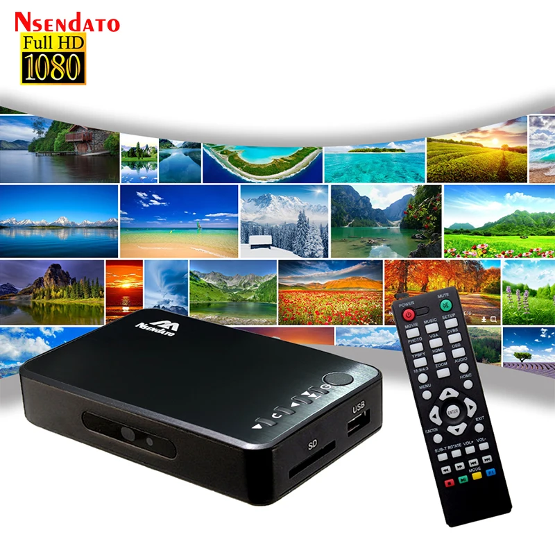 Мини Full HD мультимедийный плеер Autoplay USB внешний HDD медиаплеер с автомобильным