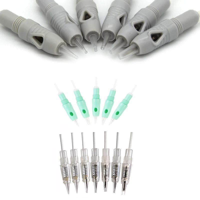 100 шт. 1P 8 мм прозрачные/белые/зеленые иглы для картриджа винты машинки