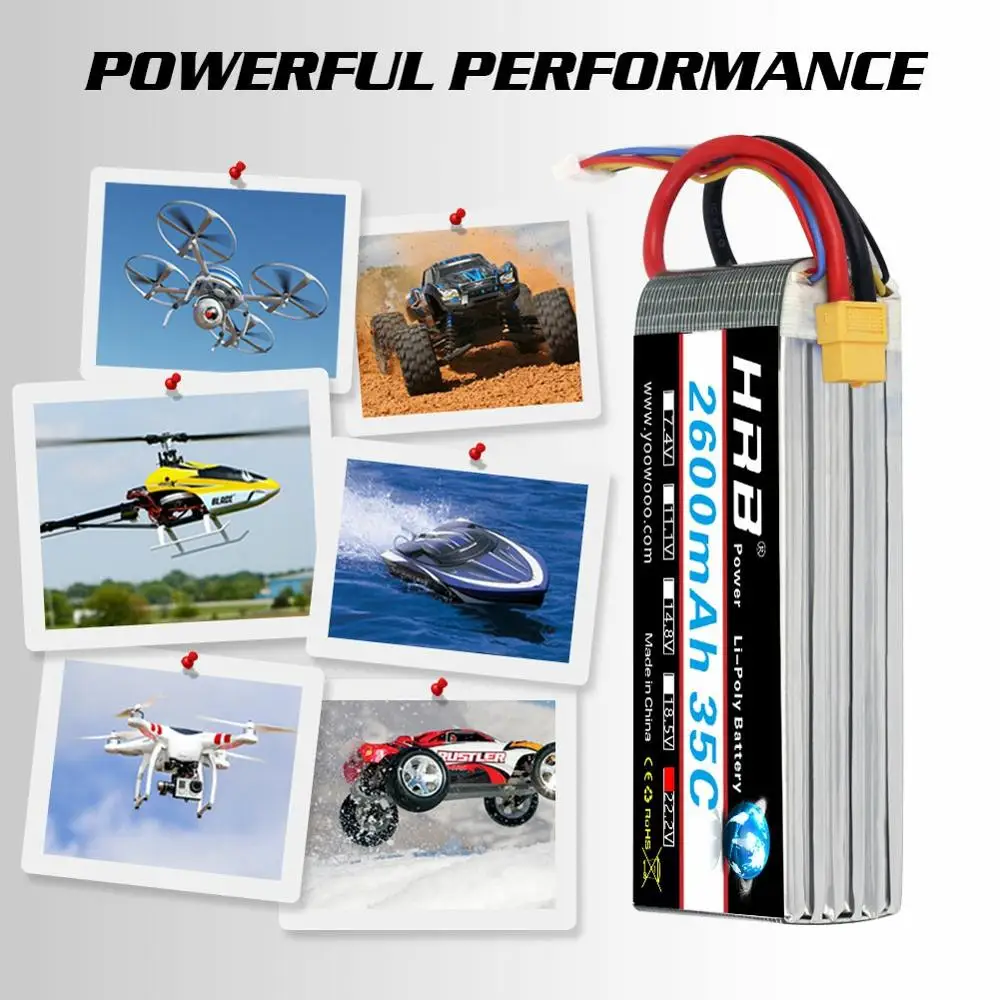 аккумулятор hrb lipo 3s 4s 6s 111 v 2600 мач rc batte35c xt60 ec2 ра