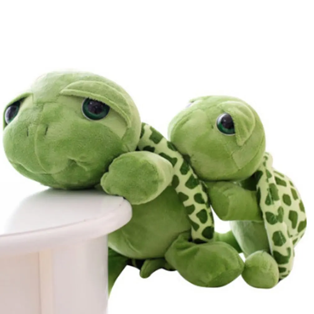 Супер Милый Зеленый Большие Глаза Черепаха Плюшевая Игрушка Мягкие Животные Игрушки Зеленая Черепаха для Детей Подарок Наполненный.