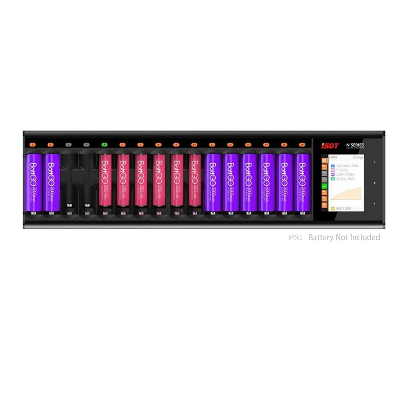 ISDT N16 36W 1.5A 16 слотов LCD AA/AAA батарея быстрое зарядное устройство для LiIon LiHv жизни NiMh