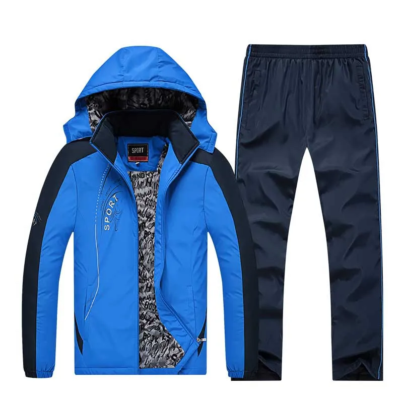 Верхняя одежда мужская плотная спортивная мужские комплекты 5XL ветрозащитный
