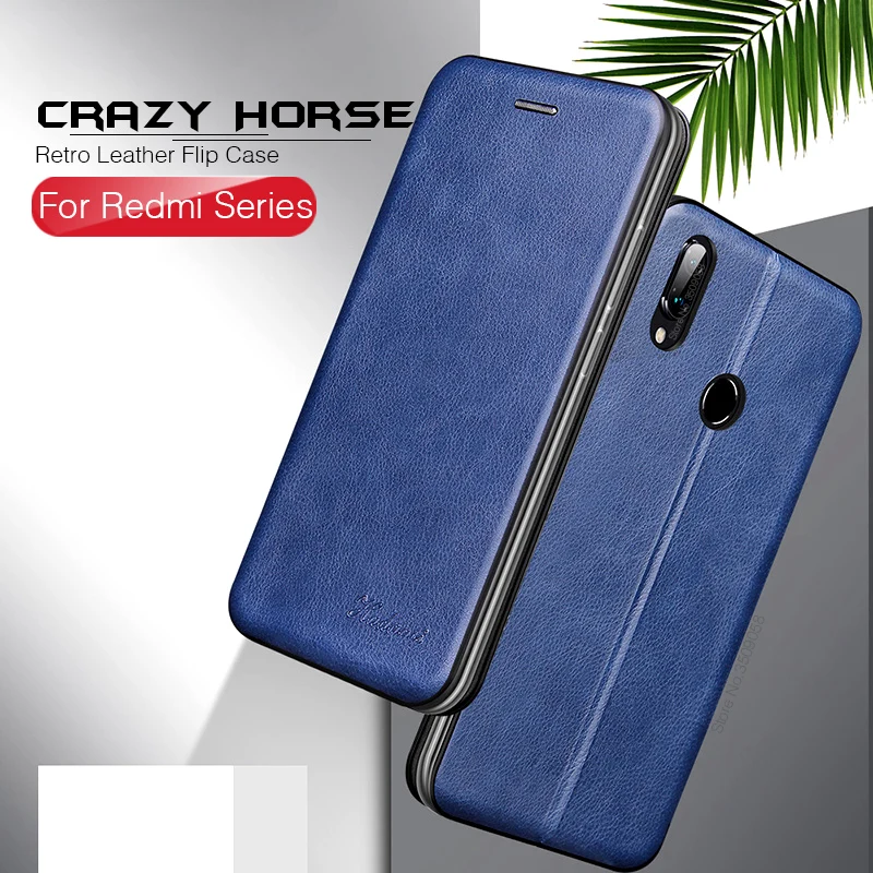 Чехол для xiaomi redmi note 7 5 6 pro чехол в стиле ретро с откидной крышкой crazy horse кожаный 7pro
