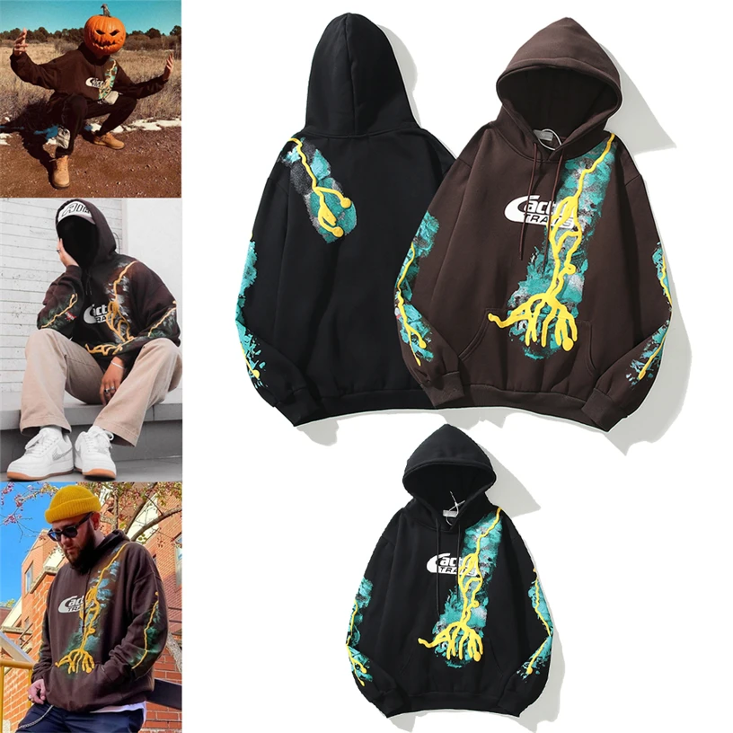 

Толстовка с капюшоном с принтом «кактус» для мужчин и женщин