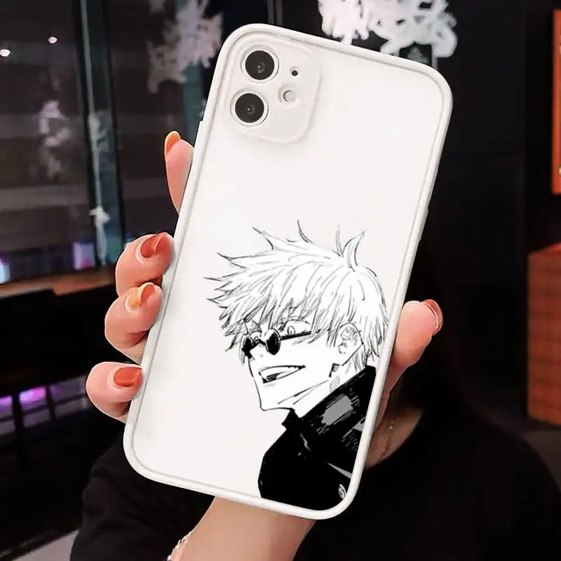 

Jujutsu Kaisen Phone Case For iPhone 12 11 Mini Pro XR XS Max 7 8 Plus X Matte transparent White Cover