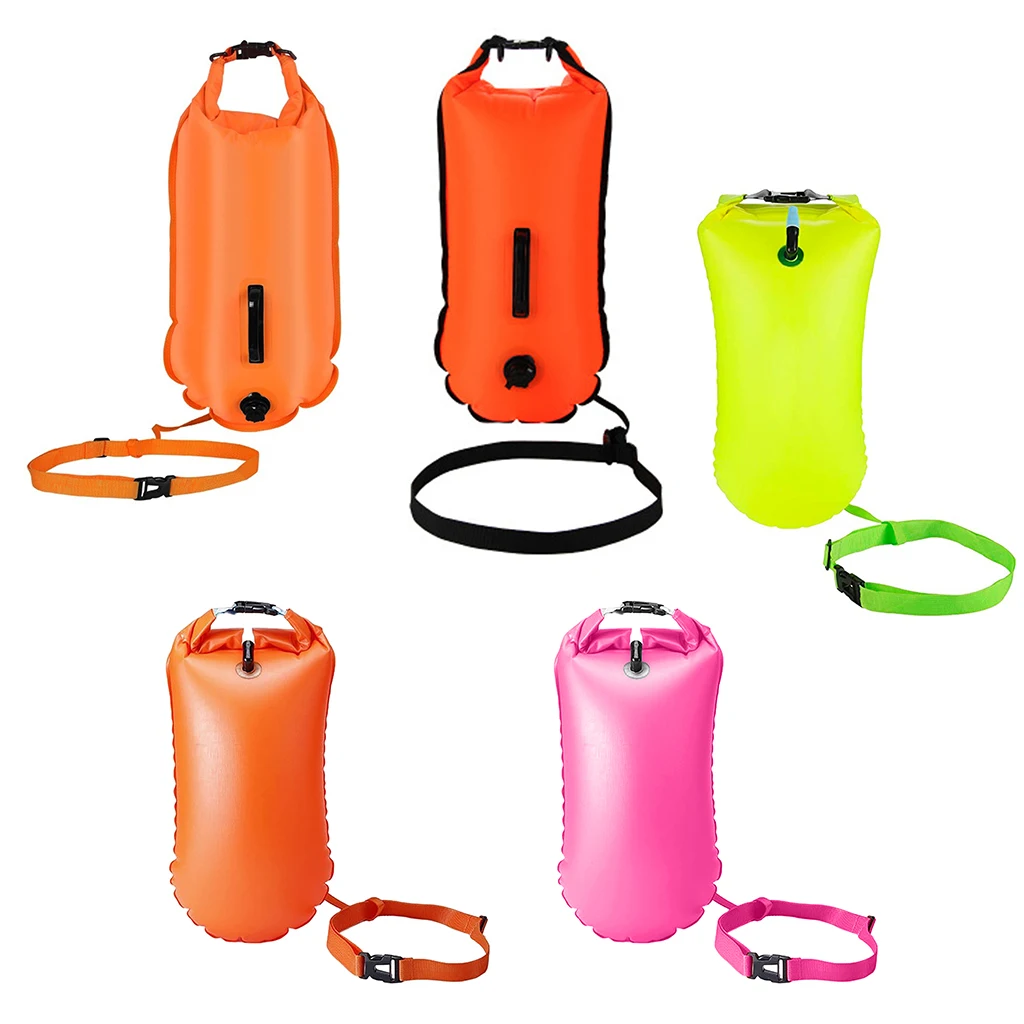 

28L Inflatable Drybag Swim Buoy Backpack Open Water Sea Safety Swim Buoy Flotation Aid Swimming Dry Bag Tow Float Bag