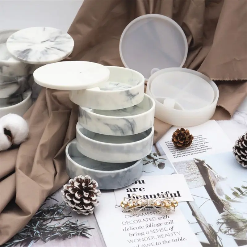 

Rotatable Jewelry Box Epoxy Resin Casting Molds, DIY Silicone Multi-Layer Trinket Box Making Mold