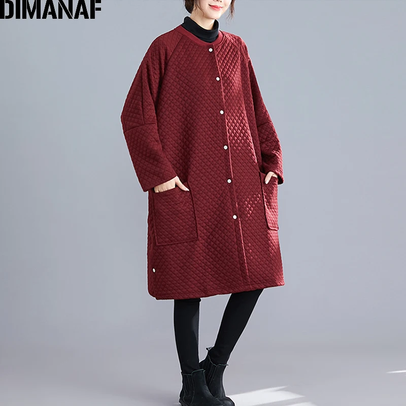 Женская винтажная куртка DIMANAF Свободный кардиган на пуговицах с длинным рукавом