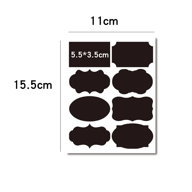 Waterproof Chalkboard Kitchen Spice Rack Label Stickers Home Jars Bottles Tags Blackboard Labels with Marker Pen | Дом и сад