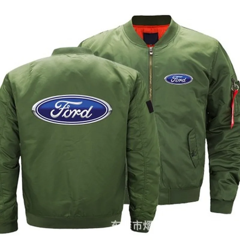 

2021New Autumn Winter Flight Jacket Ford Logo Coat Mens Womens Warm Casual Zipper Baseball Jacket