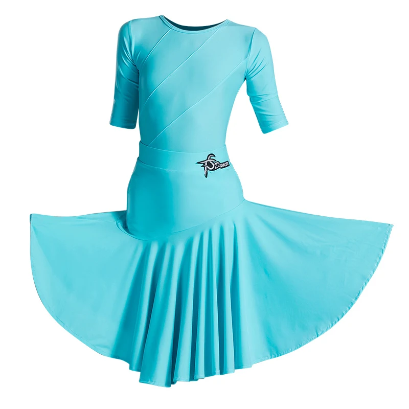 

Children'S Latin Dance Dress For Girls Professional Latin Dance Competition Clothes Round Neck High-End Split Skirt Suit