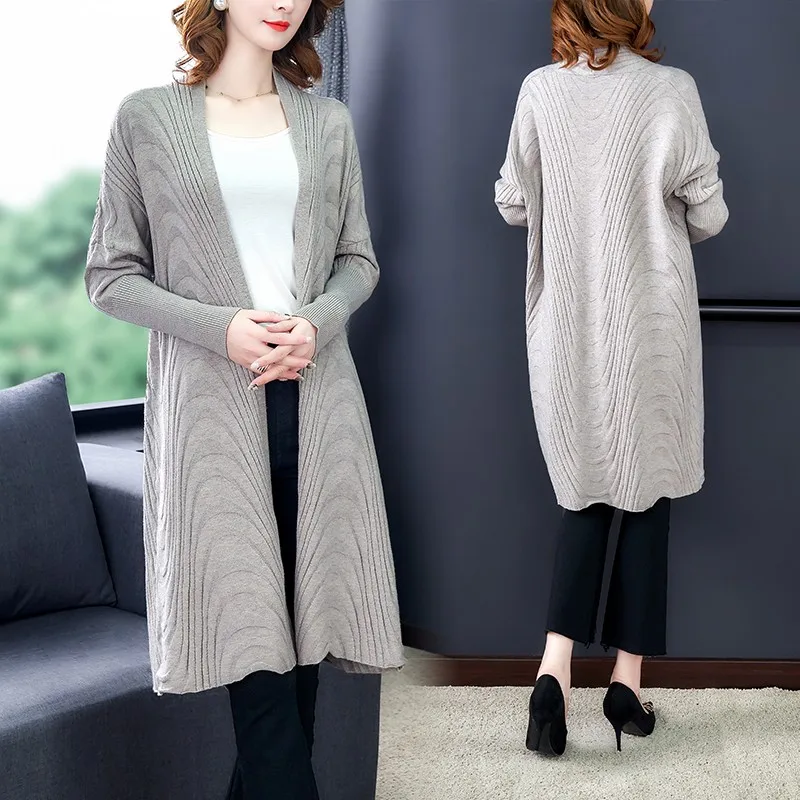 Retro Cardigan Women Long Sleeve New Female Elegant Pocket Knitted Outerwear Sweater Jacket Tops for lady High Quality |