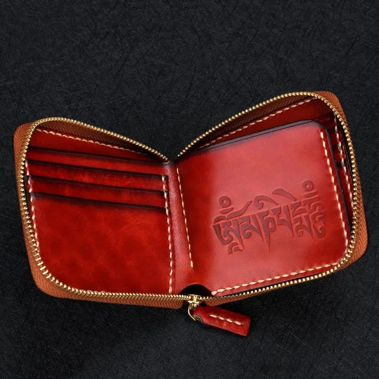 Tibetian буддизм религиозный дизайнер натуральная коровья кожа Ретро стиль мужской