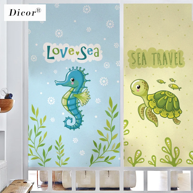 DICOR DIY Детская комната стеклянные пленки витражные мультфильм аквариум