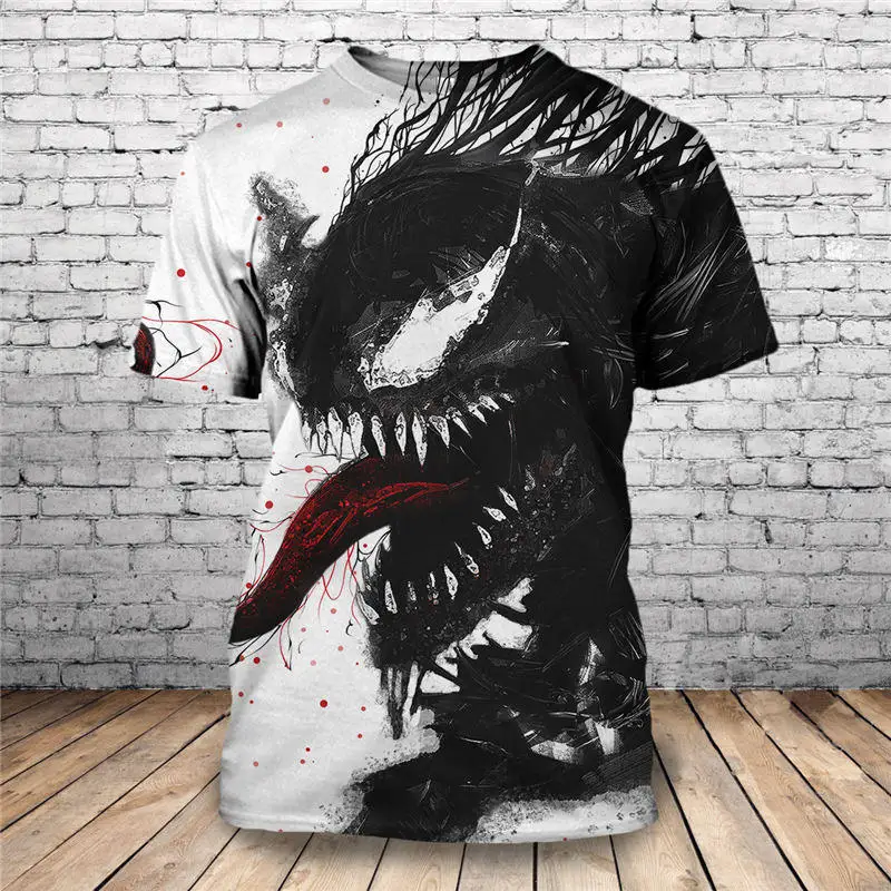 

Men T-shirts VENOM Loose Print Harajuku Oversized T Shirt Casual Men's T-shirt O-neck Hip-hop Sports Tshirt Homme Top