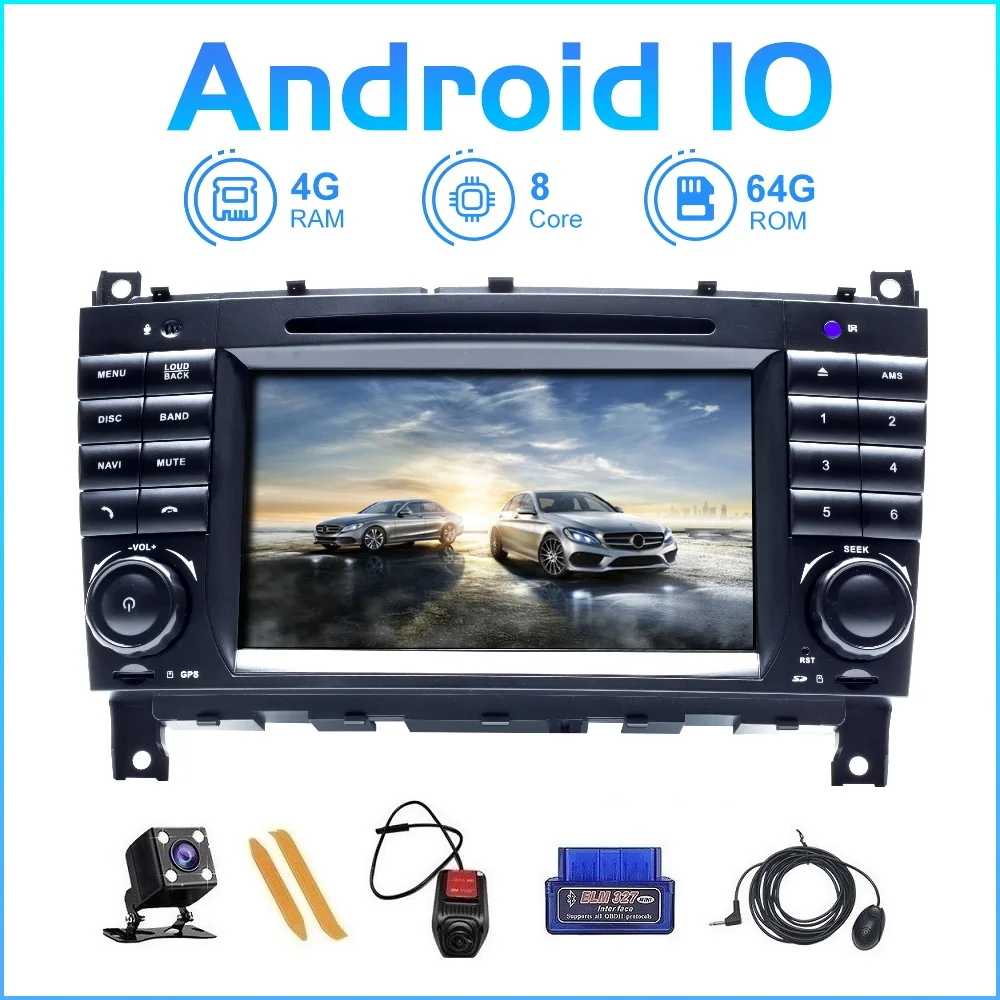 ZLTOOPAI Автомагнитола Android 10 для Mercedes Benz W203 W209 W219 A A160 C Класс C180 C200 CLK200 Автомобильный