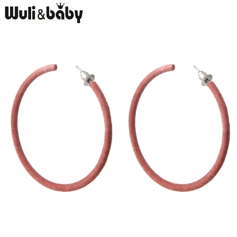 Wuli & baby красные желтые синие флокированные обручи женские модные новые круглые