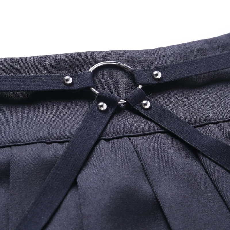 

WannaThis Black Pleated Skirt Summer High Waist Mini Skirt Women's Sashes Decoration Fashion New Slim Sexy Gothic Street Skirts