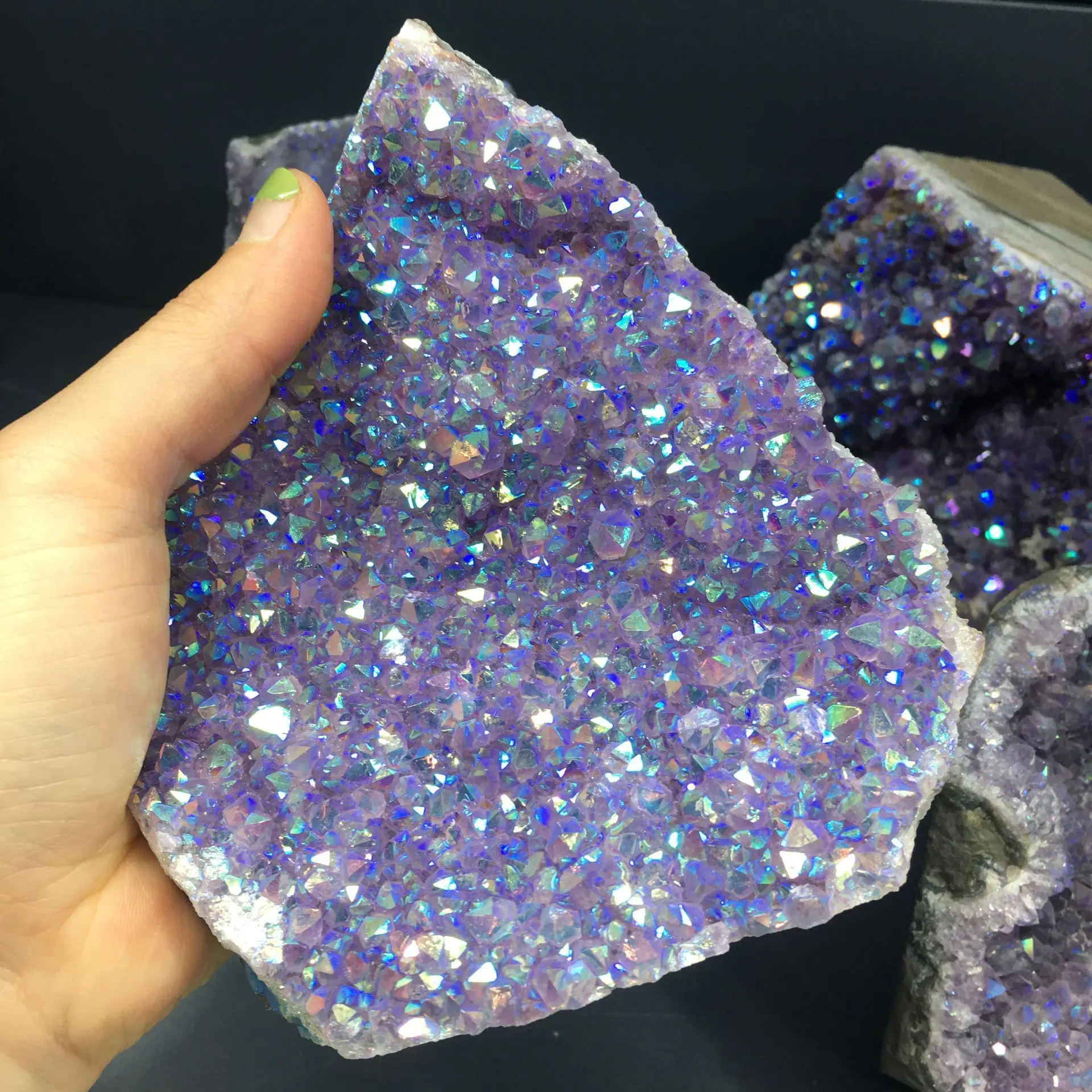 

High quality! About 1400-1500g Natural Amethyst geode quartz cluster crystal specimen energy Healing