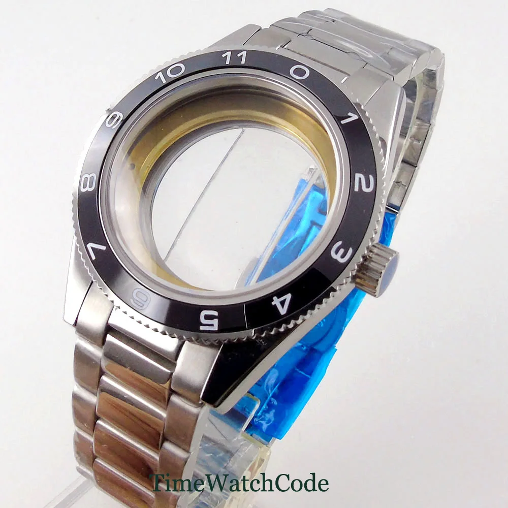 Часовой корпус для мужчин 10BAR 41 мм подходит для NH35 NH36/ST1612/Miyota 8215 821A/DG 2813 /ETA2836 Сапфировый кристалл керамический безель стекло задней крышки.