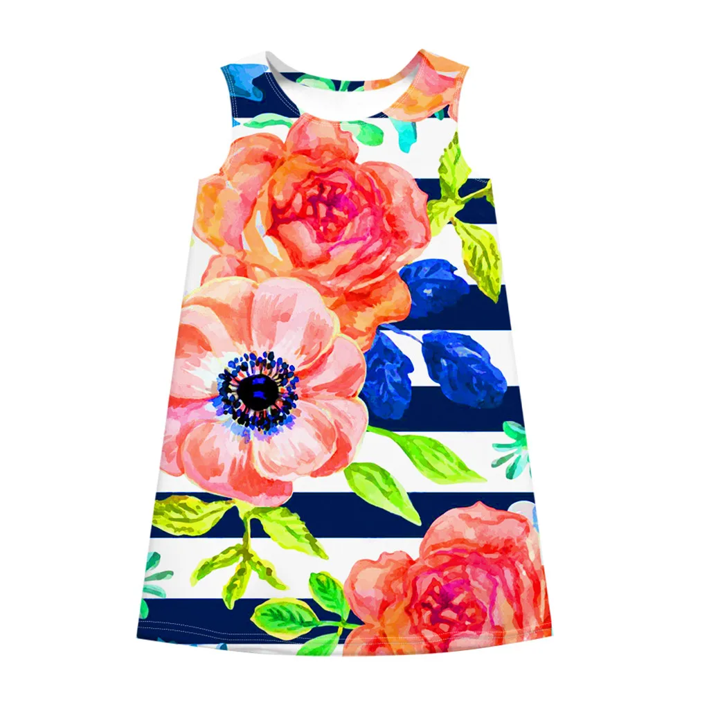 Футболка для девочек-подростков без рукавов с цветочным рисунком и 3D цифровым