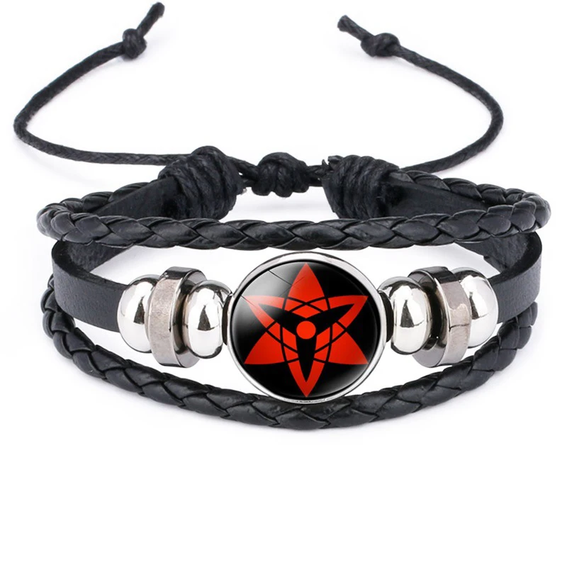 Uchiha Clan Rinnegan Sharingan глаз браслет Аниме Наруто плетеный кожаный Саске Итачи Какаши