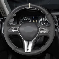 car steering wheel cover non slip black genuine leather suede for infiniti qx50 q50l qx60 q60 q50 qx30 qx80