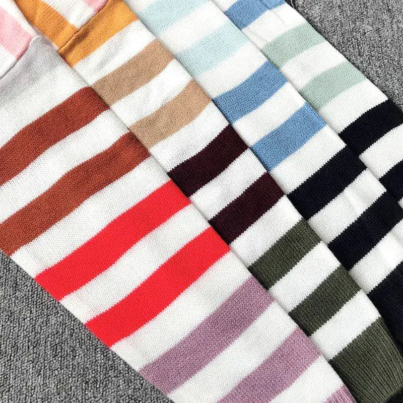 

Pullovers Women Soft Autumn O-Neck Sweaters Chic Daily Tops Womens Pullover Sweet Student Striped Harajuku Knitted Loose Outwear