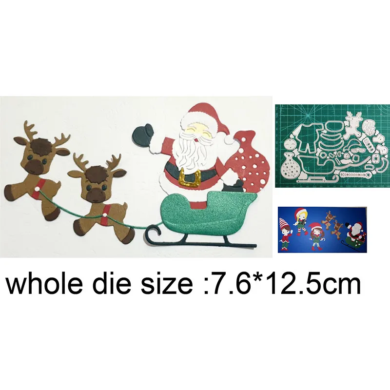 

Metal Cutting Dies Cut Die Mold Santa Sleigh Deer Decoration Scrapbooking dies Paper Craft Knife Mould Blade Punch Stencils Dies