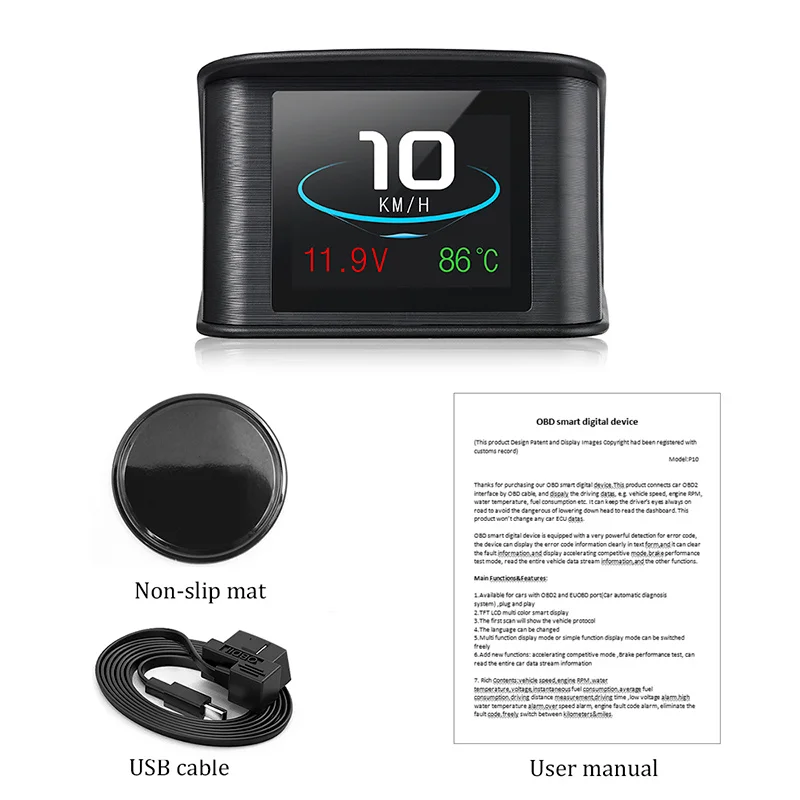 Автомобильный бортовой компьютер OHANEE P10 цифровой OBD дисплей спидометр датчик