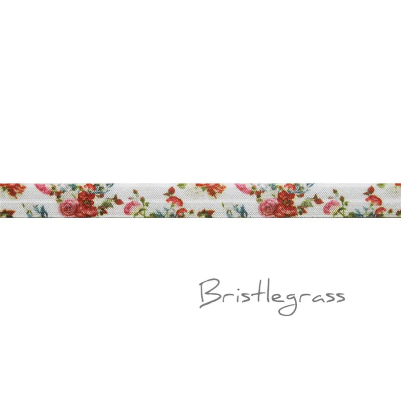 Butterfly Flower BRISTLEGRASS 2 ярда 5/" 1,5 см Сова Фламинго цветочный принт враг складной над эластичными повязка из спандекса волос галстук платье с повязкой швейная отделка - Цвет: Butterfly Flower