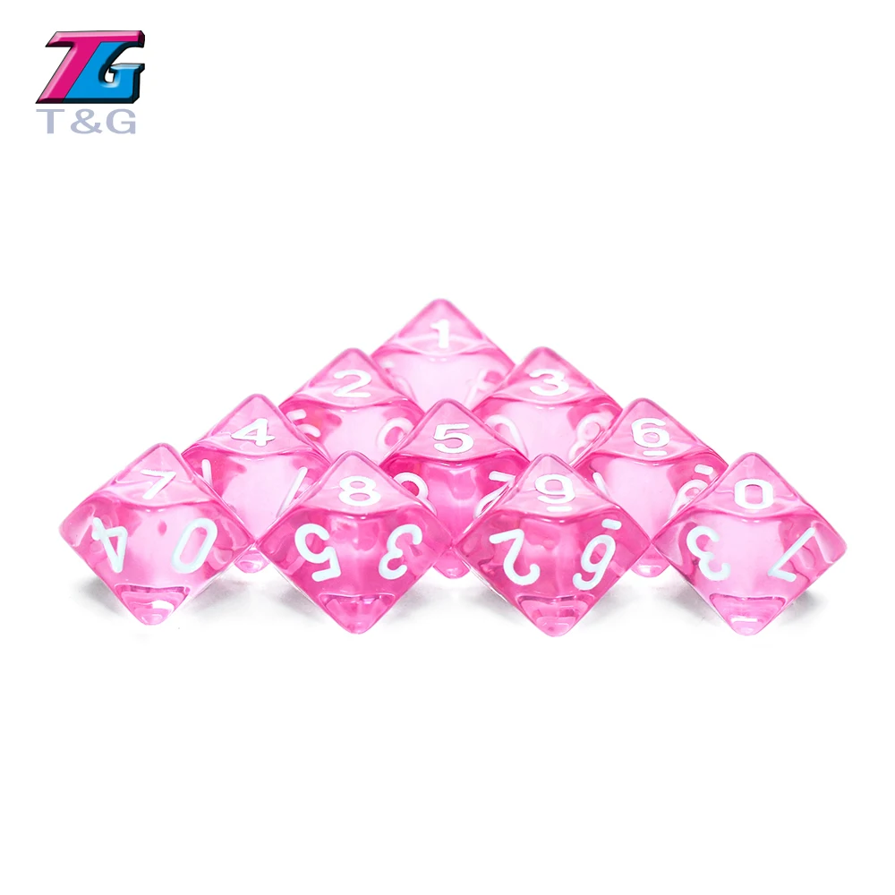 T & G 10 шт./компл. многогранные D10 Боковые кости DND игры для мраморного эффекта