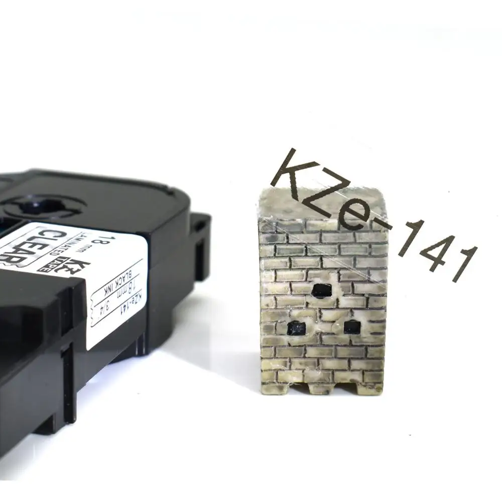 Лента для маркировки Label World TZe-141, черный текст на прозрачной ленте, совместима с принтером Brother P-TOUCH, 18 мм, TZE 141.