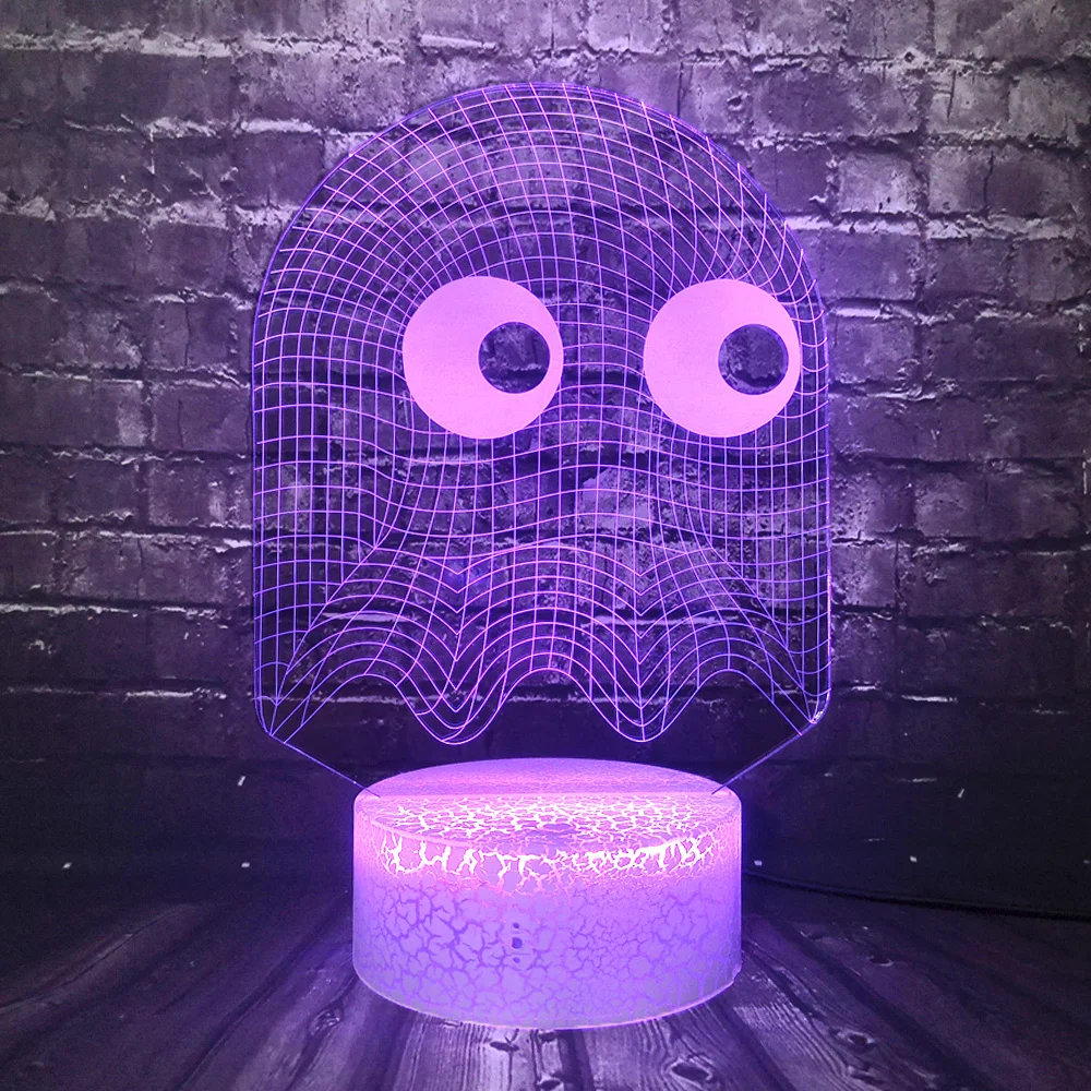 Светодиодный светильник с рисунком игры PACMAN, 7 цветов, безопасная детская настольная Ночная лампа для праздников, вечеринок, лава, рождественский подарок
