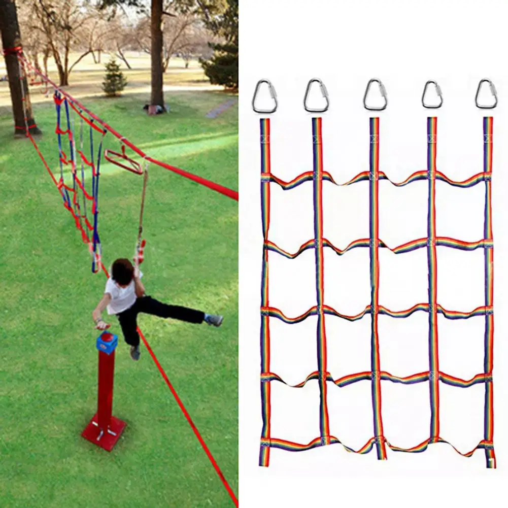 Детская сетка для скалолазания радужная ленточная физических тренировок качели