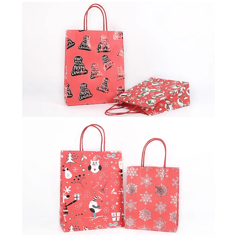 12 шт. рождественские подарочные бумажные пакеты портативные милые бисквиты