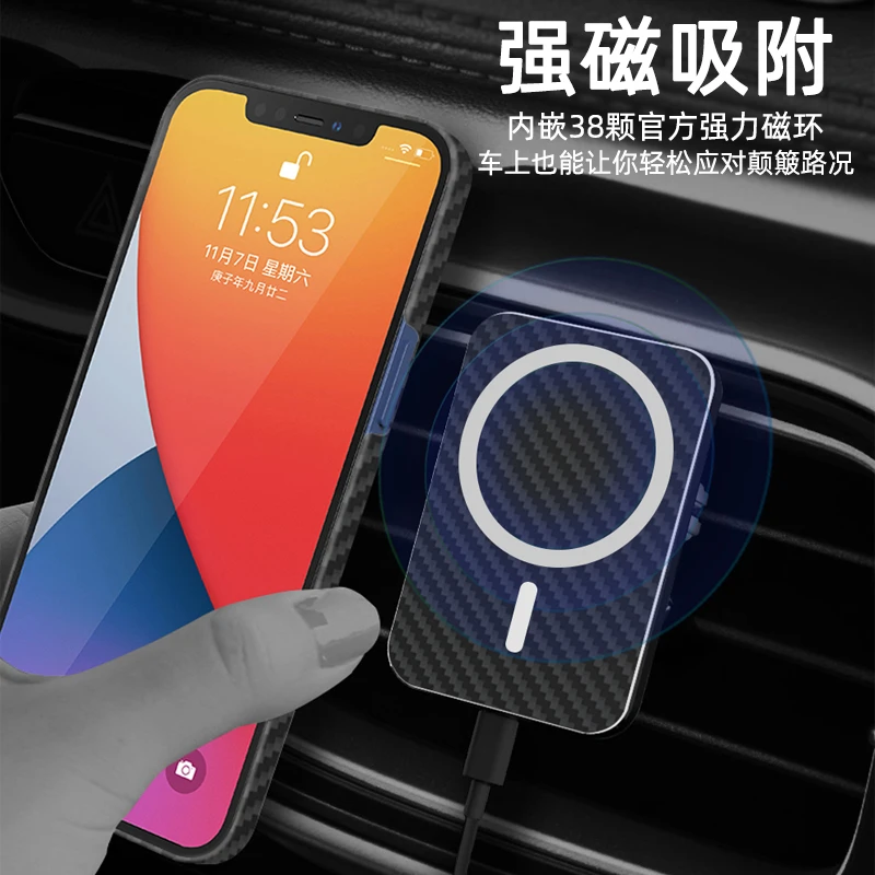 ZXKE Carbon Case For Apple Ipone14Pro IPhone14ProMax MagSafe Shell Aramid Fiber Shockproof Ultra Thin Hard Cover