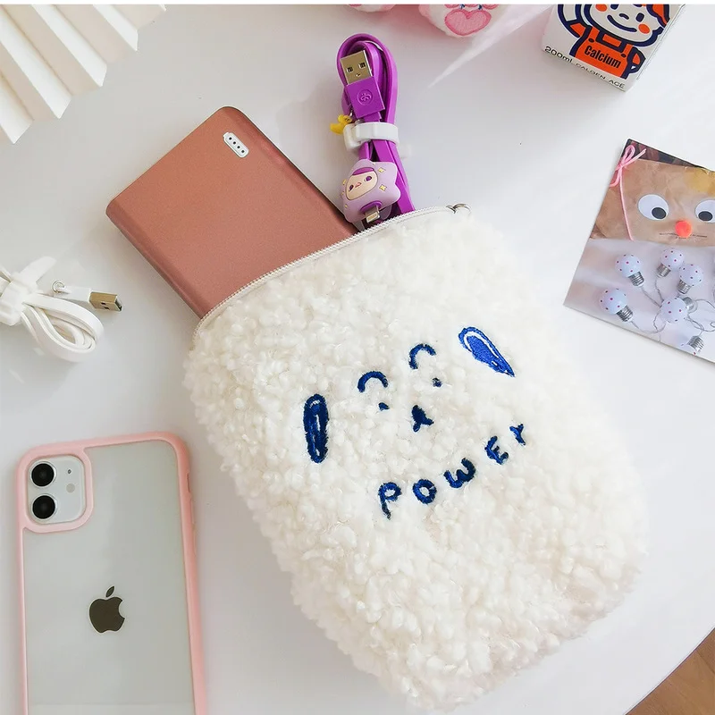 Милые Мультяшные плюшевые женские косметички дорожная трапециевидная сумка для