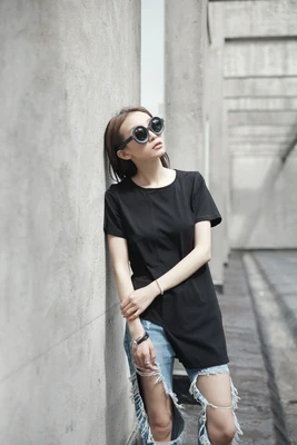 Простая и нестандартная Дизайнерская Женская Повседневная летняя футболка с