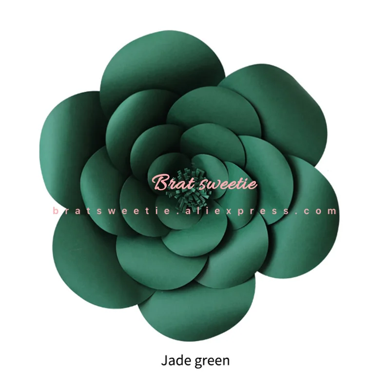 s3 jade green 30cm 30 см DIY бумажные цветы искусственные розы свадебный фон день рождения стены декорация праздничные украшения Цветы для настенного декора - Цвет: s3 jade green 30cm