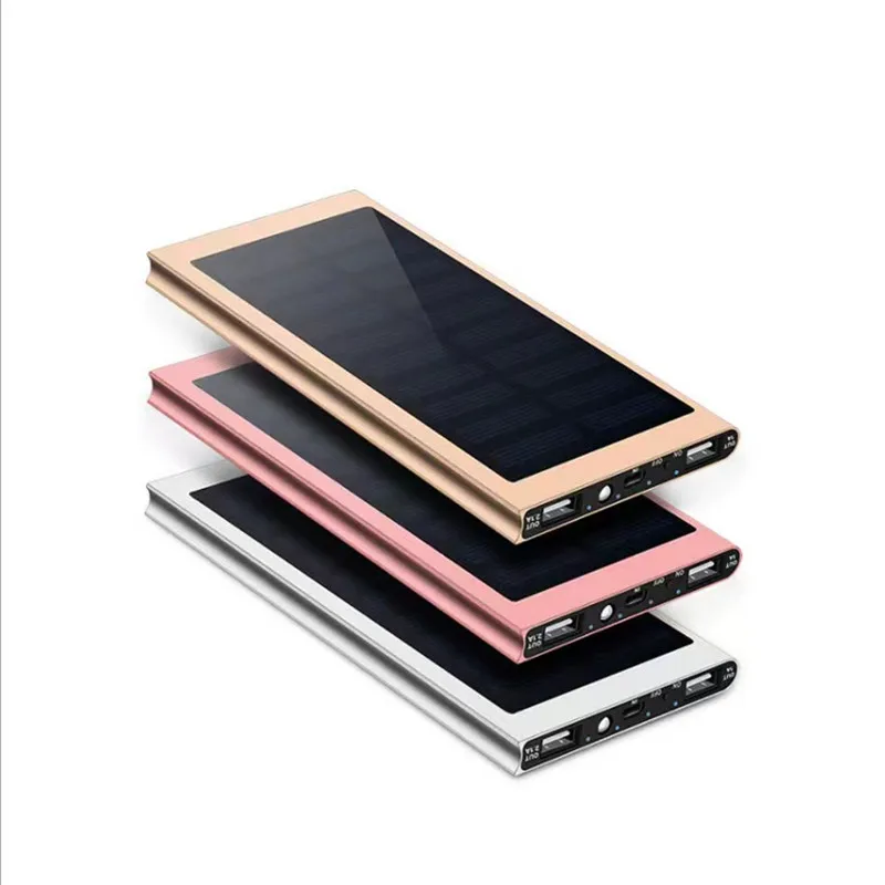 solar power bank ultra thin mobile phone universal 10000 mah for apple samsung xiaomi mi free global shipping