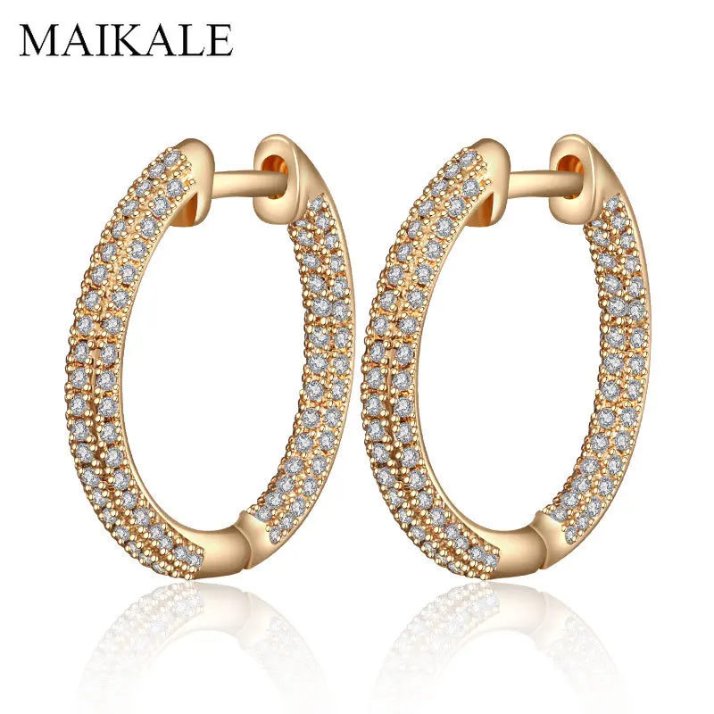 Женские Простые круглые серьги MAIKALE подвески для пирсинга золотого цвета с