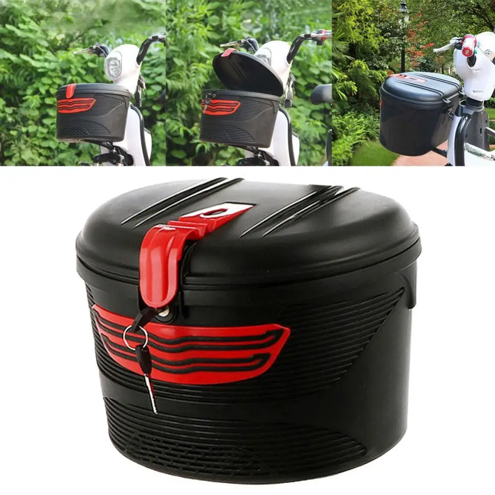 

40%HOT Electric Bicycle Mountain Bike Front Hanging Plastic Storage Basket with Lock