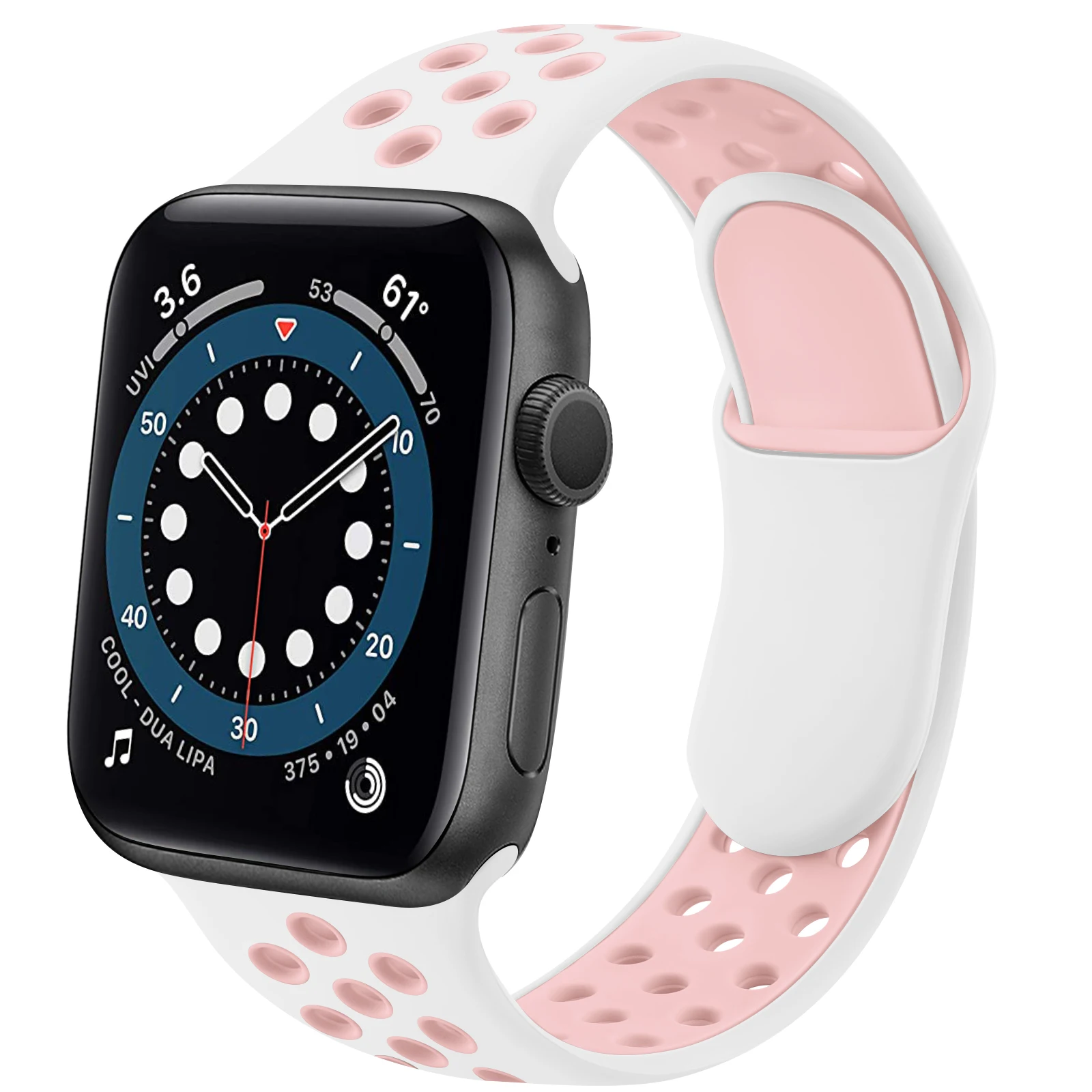 Silicone Watch Band Bracelet For Apple Sport Watch 41mm 45mm 38mm 42mm Strap Breathable Wristband For iWatch Series 7 6 5 4 3 2