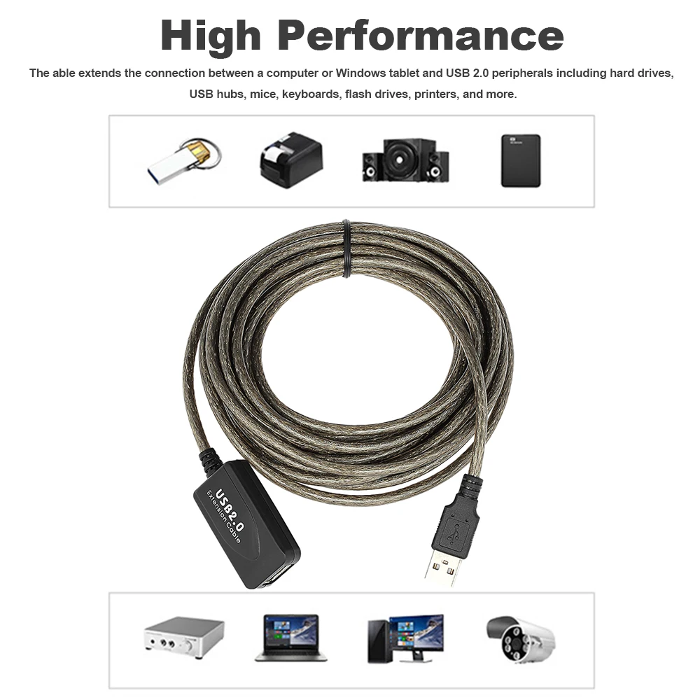 Кабель удлинитель SuperSpeed USB 2 0 с активным ретранслятором штырь гнездо 32 фута (10