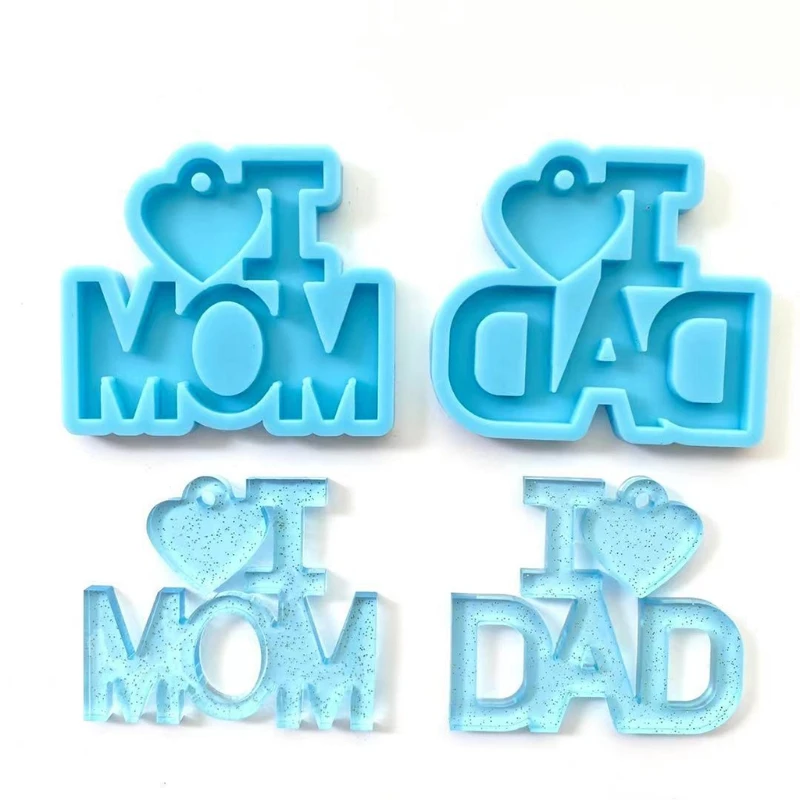 

3 Pcs Father's Day Mother's Day Theme Keychain Epoxy Resin Mold Silicone Mould