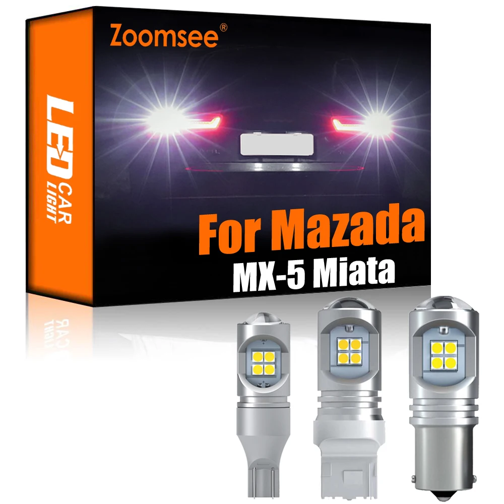 

Zoomsee; Комплект из 2 предметов, белая обратный светодиодный для Mazda MX-5 Miata 1990-2020 Canbus наружные фонари заднего хода ошибок задние лампы светильни...