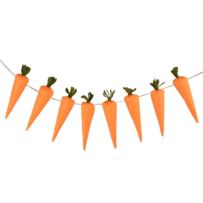 

Easter Non-woven Carrot Pendant Flag Wall Decoration Banner Party Ornament A9LB